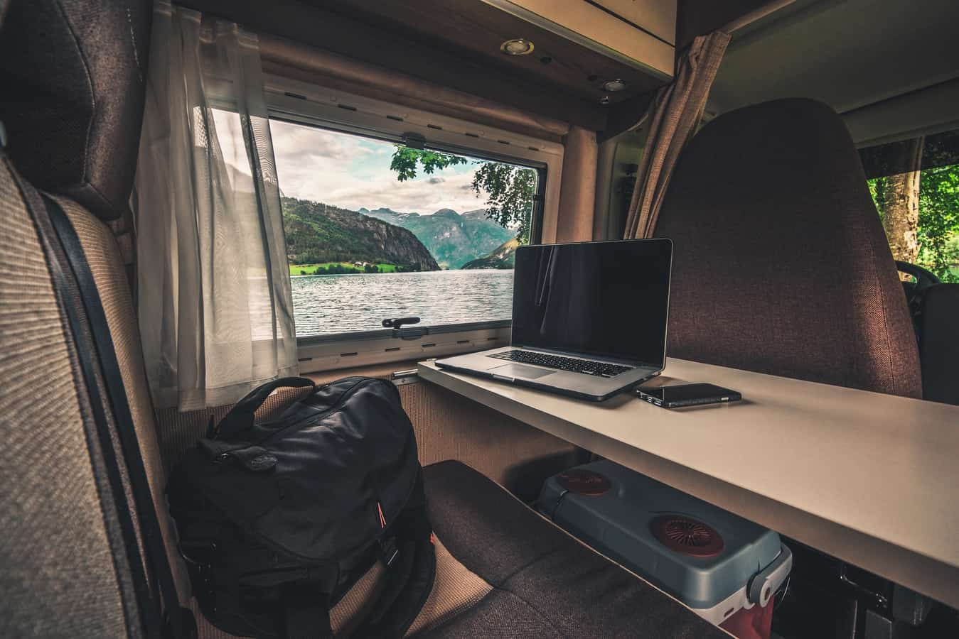 couple online in an RV